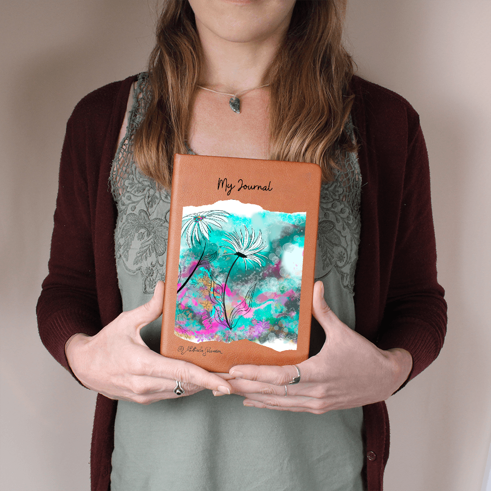 "In the Orbs Garden" Journal – Vegan Leather Notebook Featuring Digital Artwork by Nathalie Sorensson