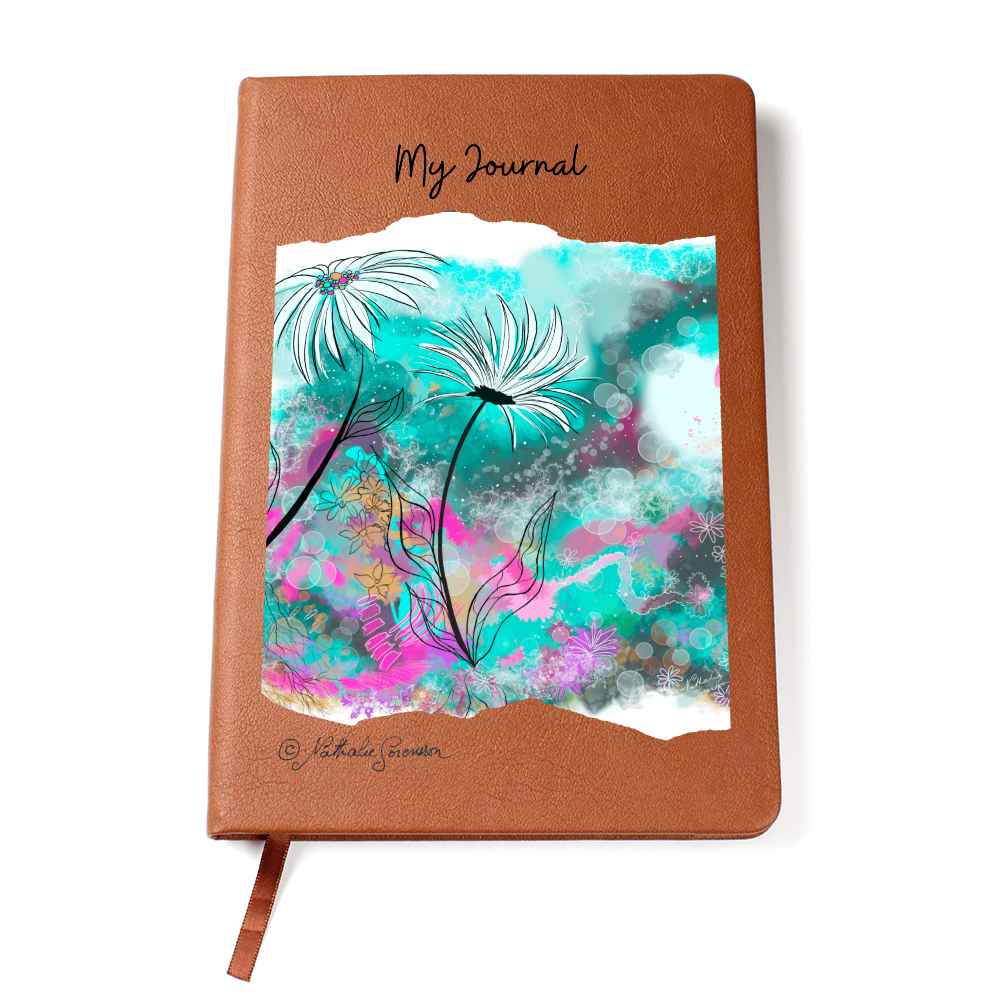 "In the Orbs Garden" Journal – Vegan Leather Notebook Featuring Digital Artwork by Nathalie Sorensson