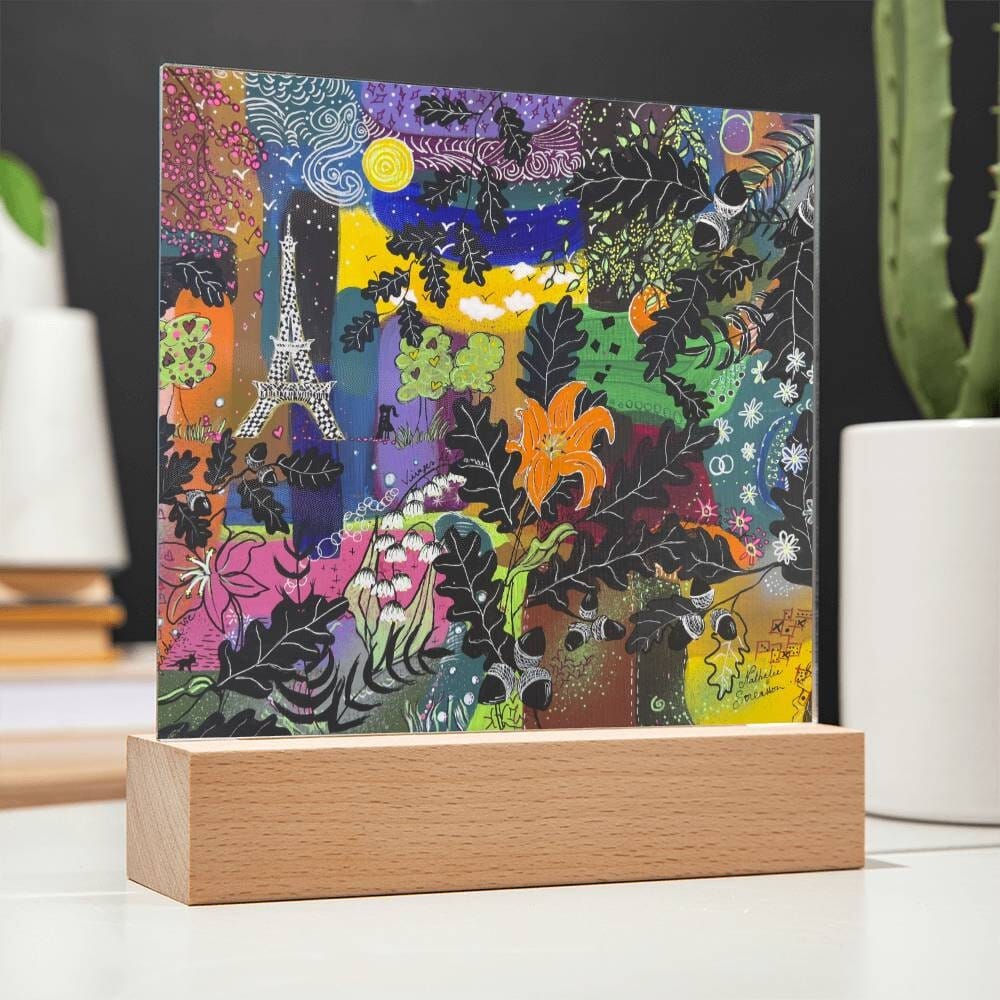 Romantic Paris Mini Acrylic Plaque - "Mirages de l'Amour" Art by Nathalie Sorensson Jewelry ShineOn Fulfillment 