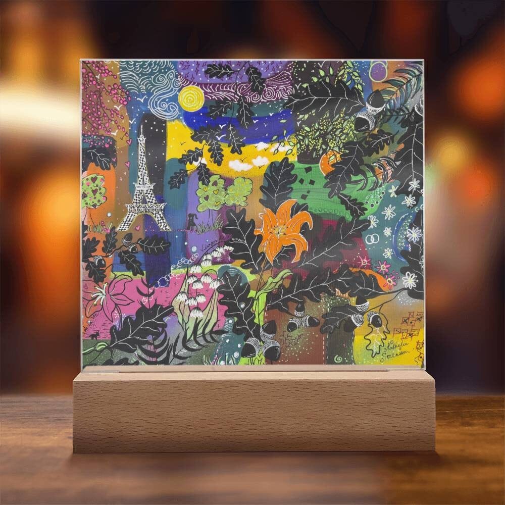 Romantic Paris Mini Acrylic Plaque - "Mirages de l'Amour" Art by Nathalie Sorensson Jewelry ShineOn Fulfillment 