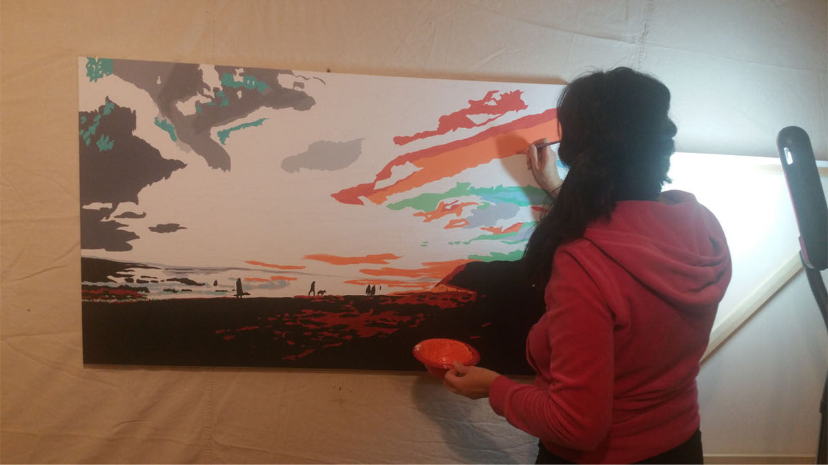 A Night At Hendry&#39;s Beach Original Painting Nathalie Sorensson 