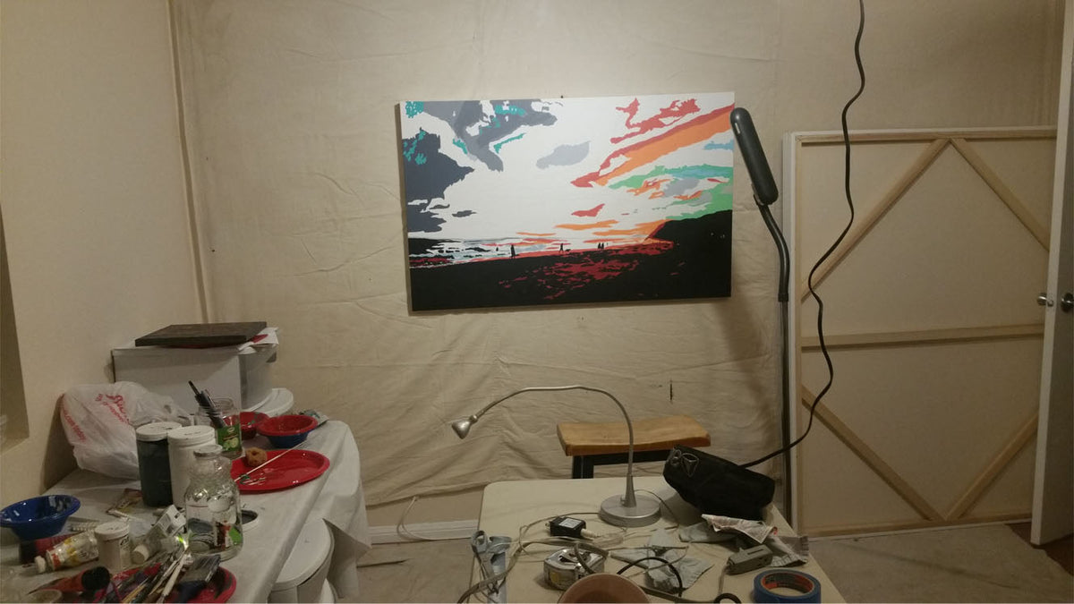 A Night At Hendry&#39;s Beach Original Painting Nathalie Sorensson 