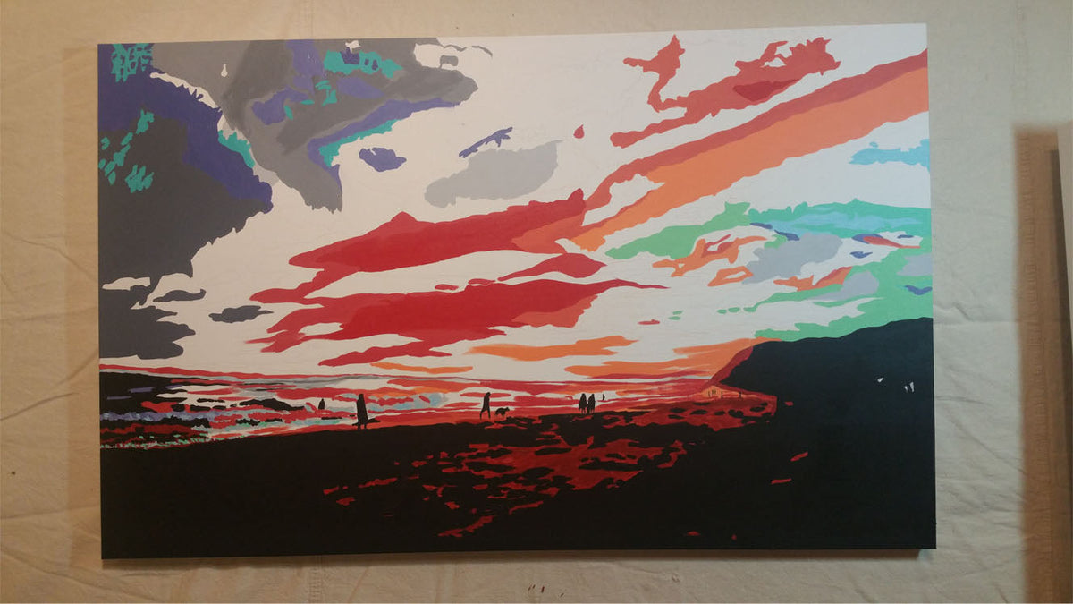 A Night At Hendry&#39;s Beach Original Painting Nathalie Sorensson 