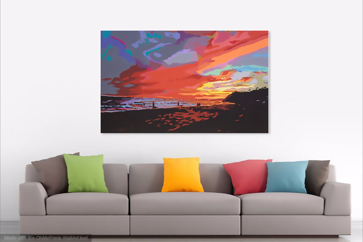 A Night At Hendry&#39;s Beach Original Painting Nathalie Sorensson 
